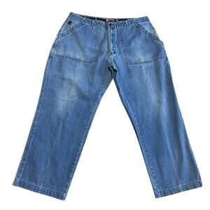 Vintage CHAPS Ralph Lauren Baggy Wide 90s Jeans Big Pocket Trousers 40x29